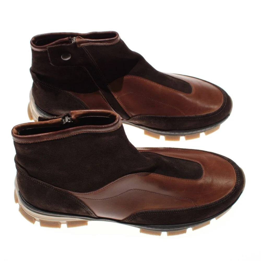 Di Bianco NWD Boots Size 42 (US 9) in Brown Suede & Leather Made in Italy